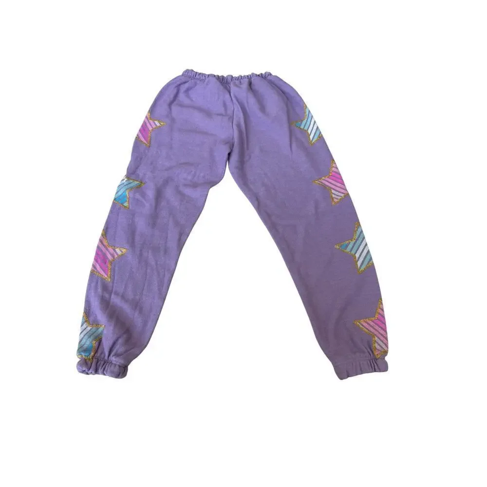 Chaser Baby Purple Full Stars Printing Sweatshirt and Pants Size 2